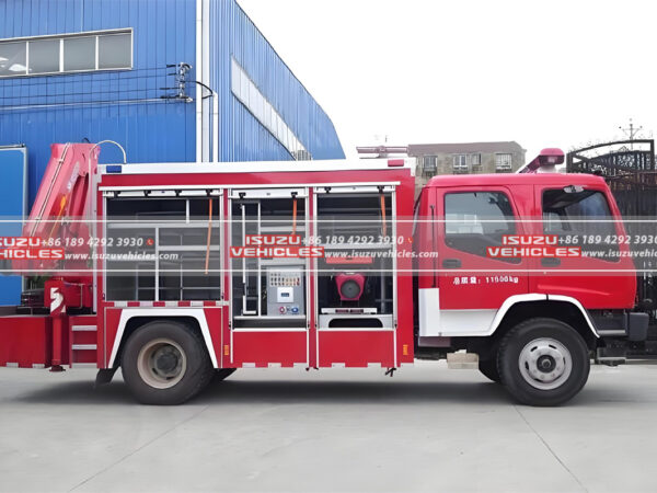 ISUZU 7.65M Tower Rescue Fire Truck Side