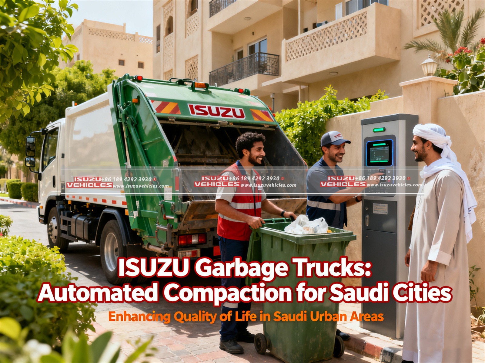ISUZU Garbage Trucks Automated Compaction for Saudi Cities (3)