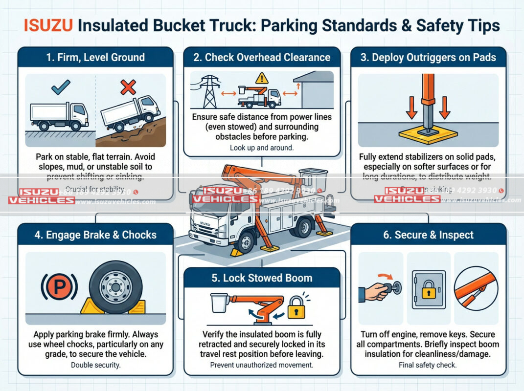 ISUZU Insulated Bucket Truck Parking Standards & Safety Tips