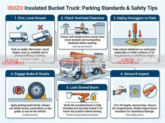 ISUZU Insulated Bucket Truck Parking Standards & Safety Tips