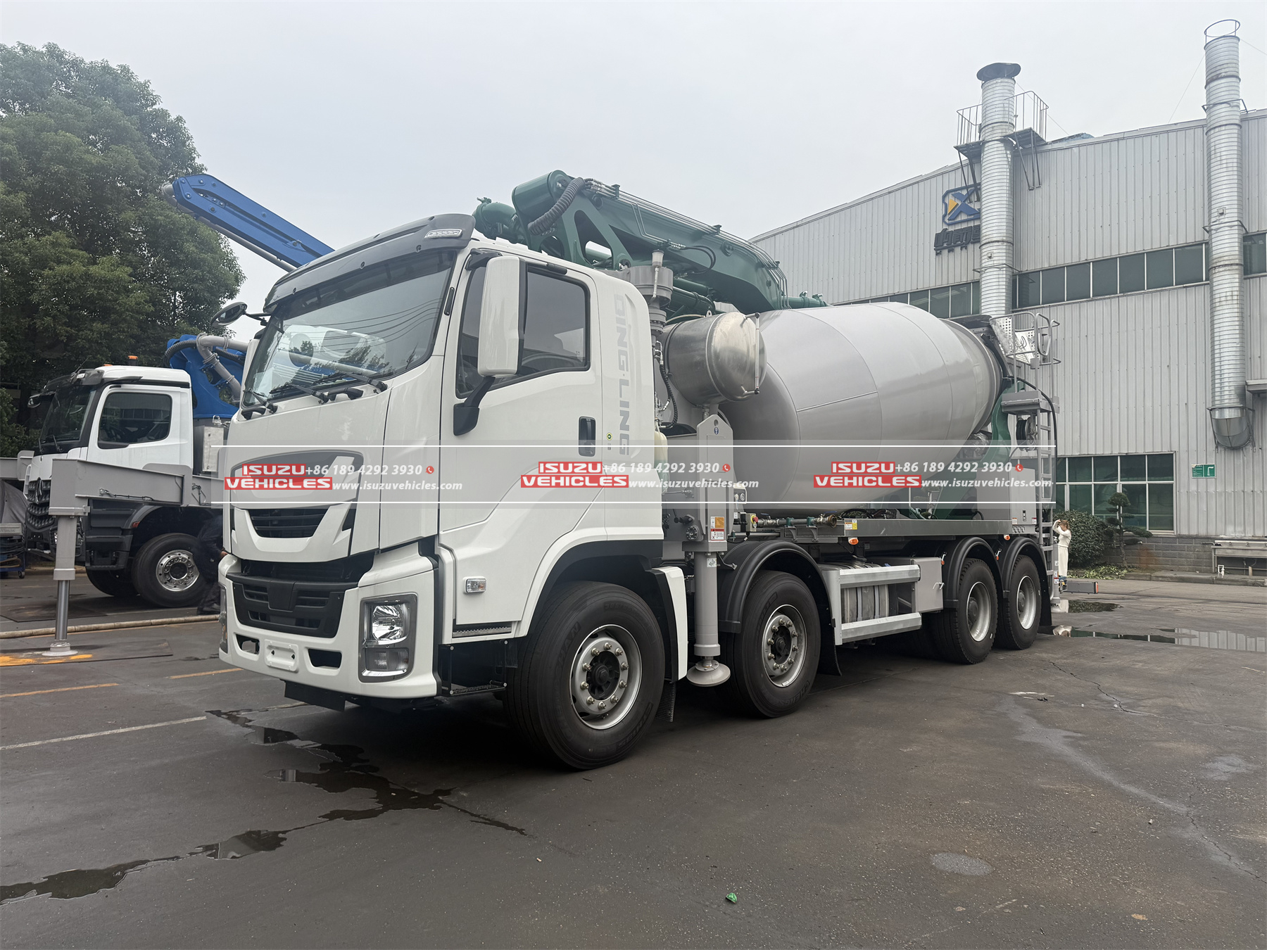 ISUZU 10CBM Concrete Mixer 24m Pump Combined Truck Right Side ISUZU 10CBM Concrete Mixer 24m Pump Combined Truck Right Side