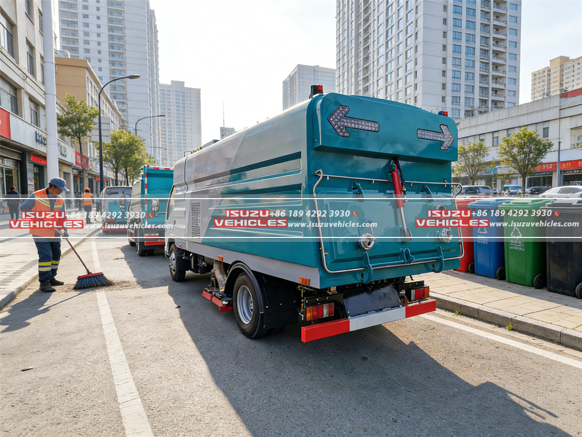 ISUZU 5 CBM Vacuum Sweeper Truck Left Back ISUZU 5 CBM Vacuum Sweeper Truck Left Back