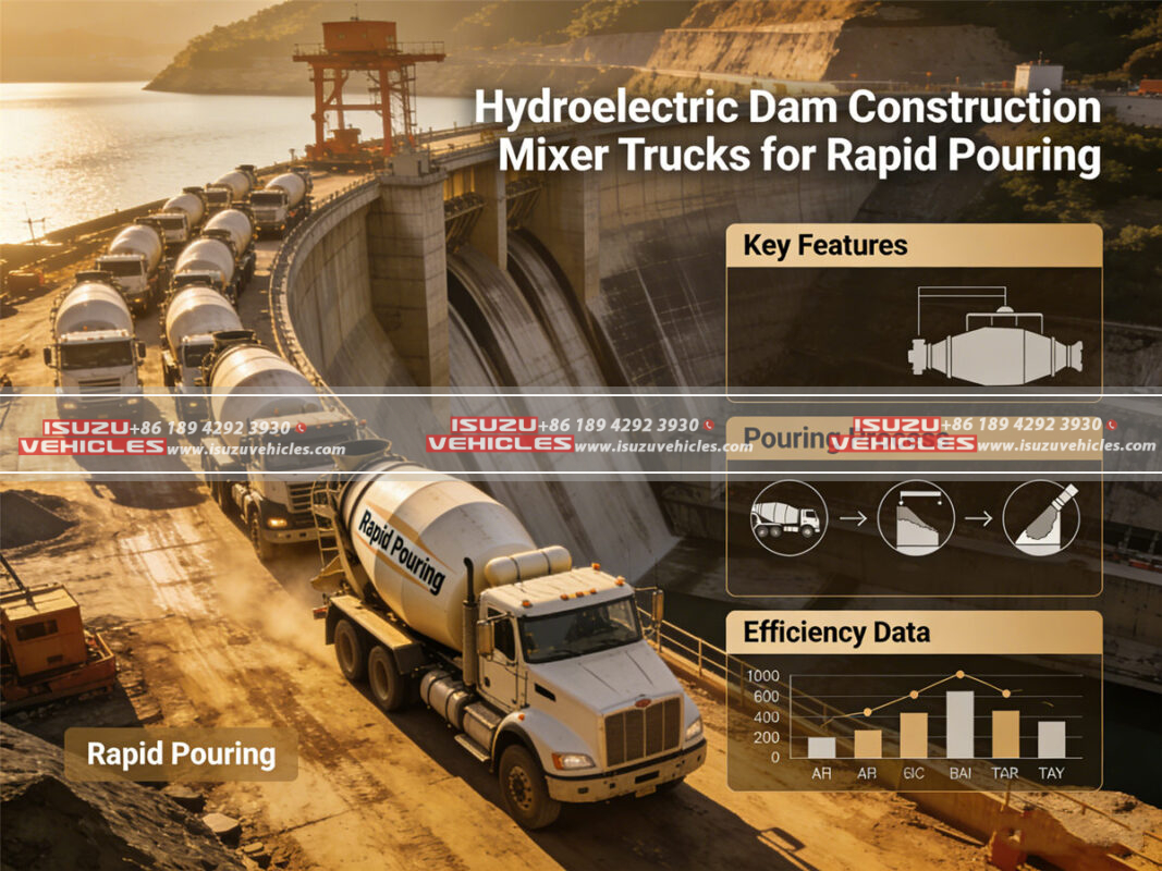 Hydroelectric Dam Construction Mixer Trucks for Rapid Pouring