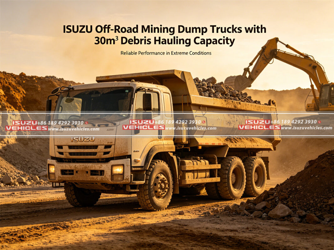 Off-Road Mining Dump Trucks with 30m³ Debris Hauling Capacity