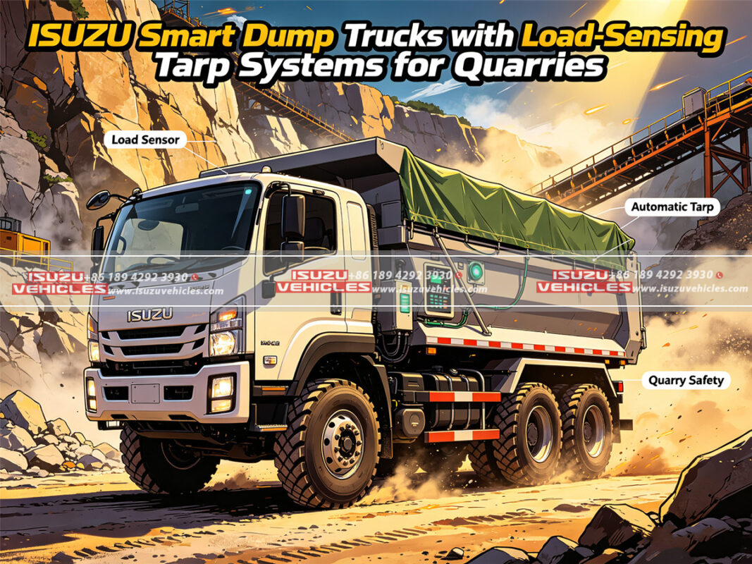 Smart Dump Trucks with Load-Sensing Tarp Systems for Quarries