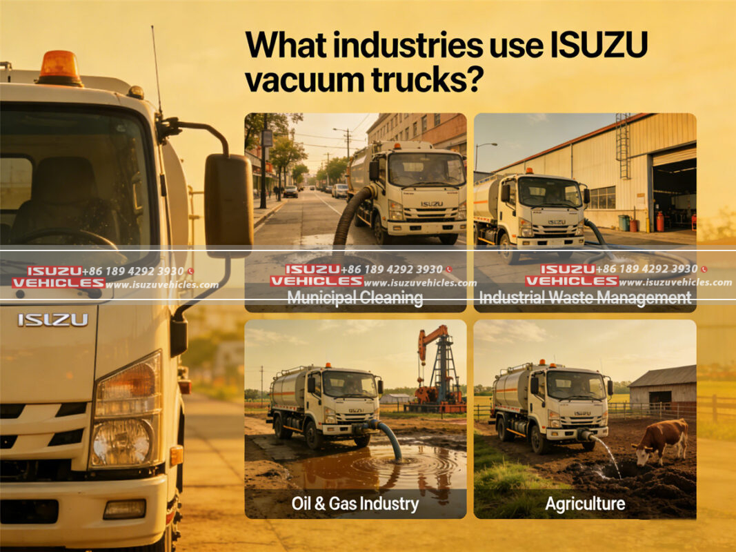 What industries use ISUZU vacuum trucks