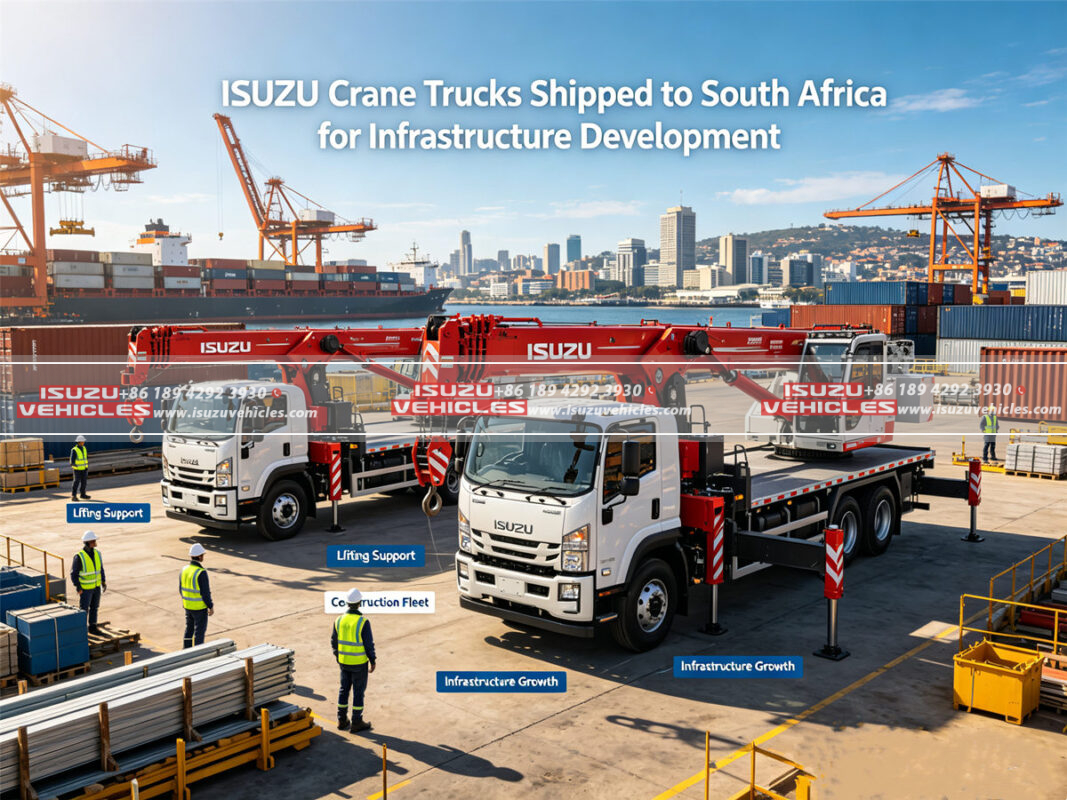ISUZU Crane Trucks Shipped to South Africa for Infrastructure Development
