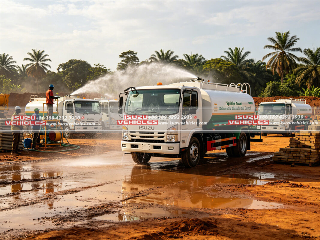 ISUZU Sprinkler Trucks Delivered to Ghana for Dust Control