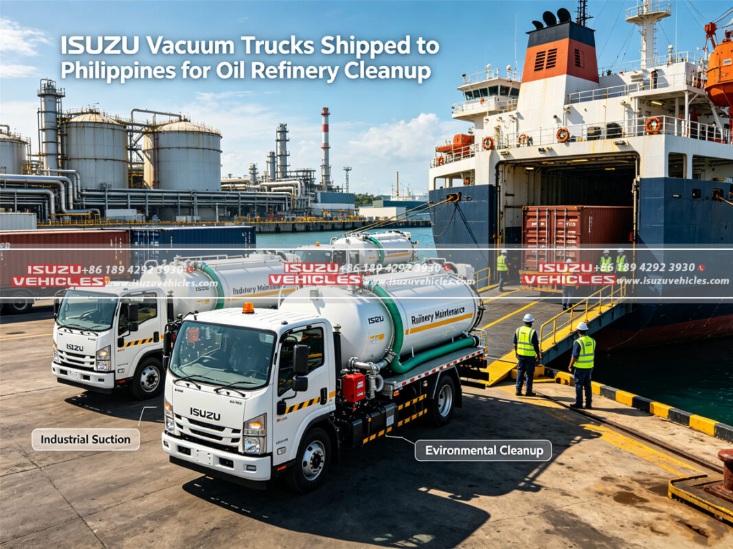 ISUZU Vacuum Trucks Shipped to Philippines for Oil Refinery Cleanup