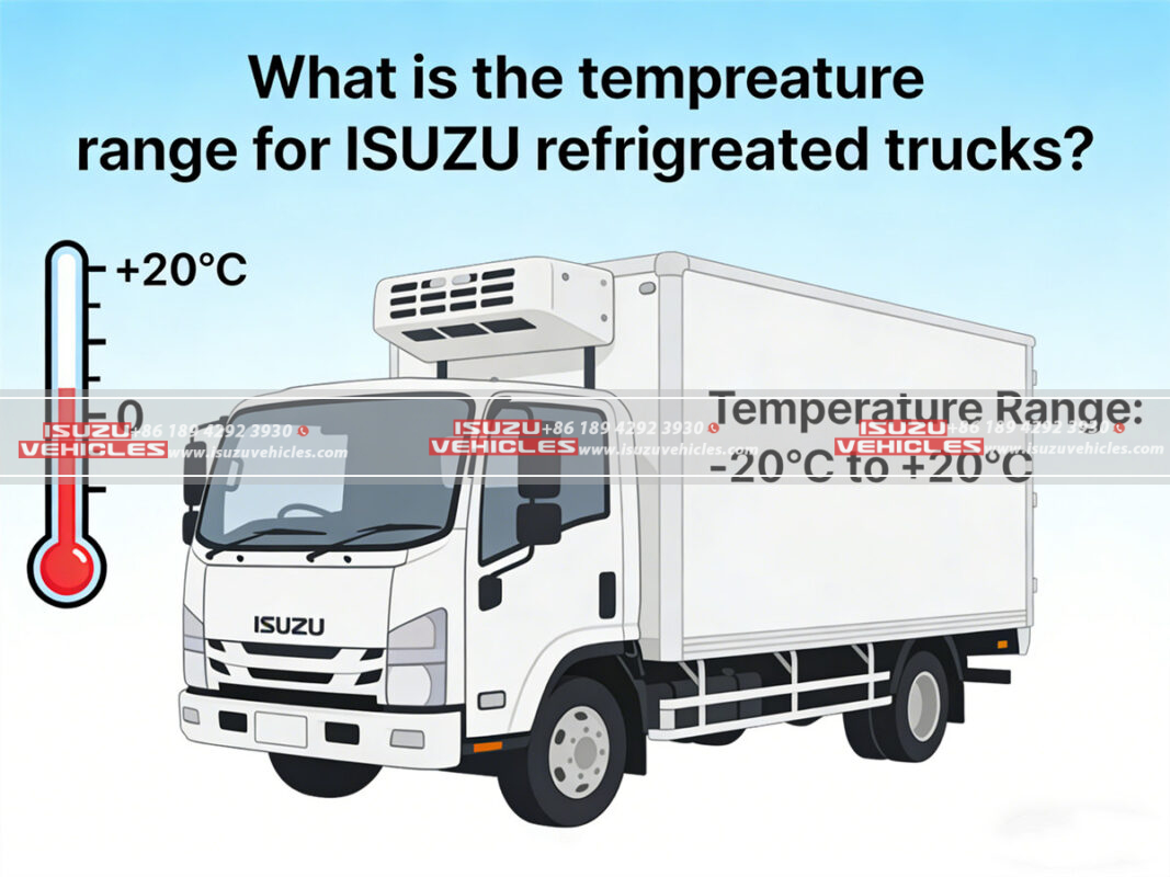 What is the temperature range for ISUZU refrigerated trucks
