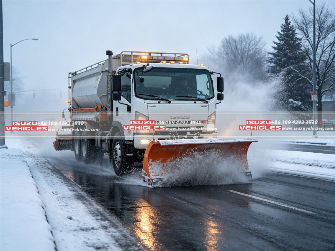Can an ISUZU Snow Plow Truck Spread Salt Efficiently?