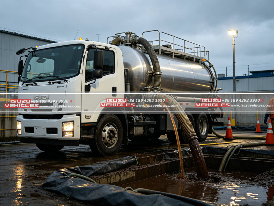 Can an ISUZU Vacuum Truck Handle Hazardous Sludge?