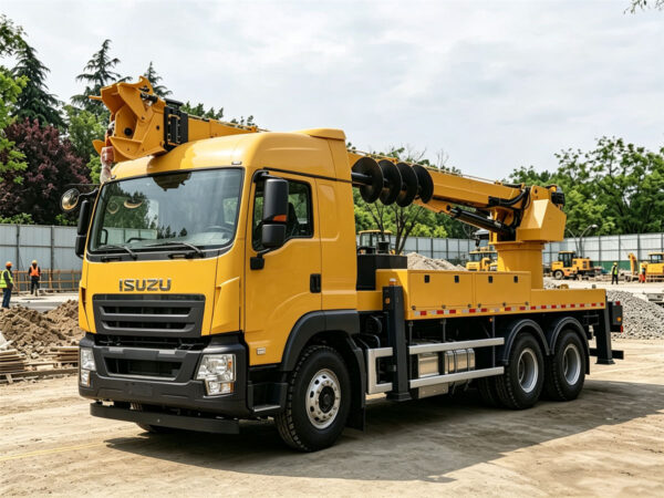 ISUZU 21M Insulated Boom Truck With Hydraulic Auger