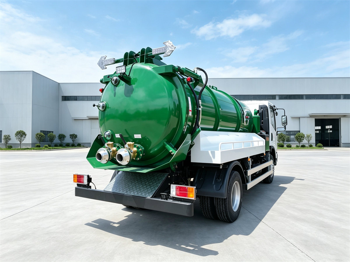 ISUZU 6000L Vacuum Sewer Truck Back Side ISUZU 6000L Vacuum Sewer Truck Back Side