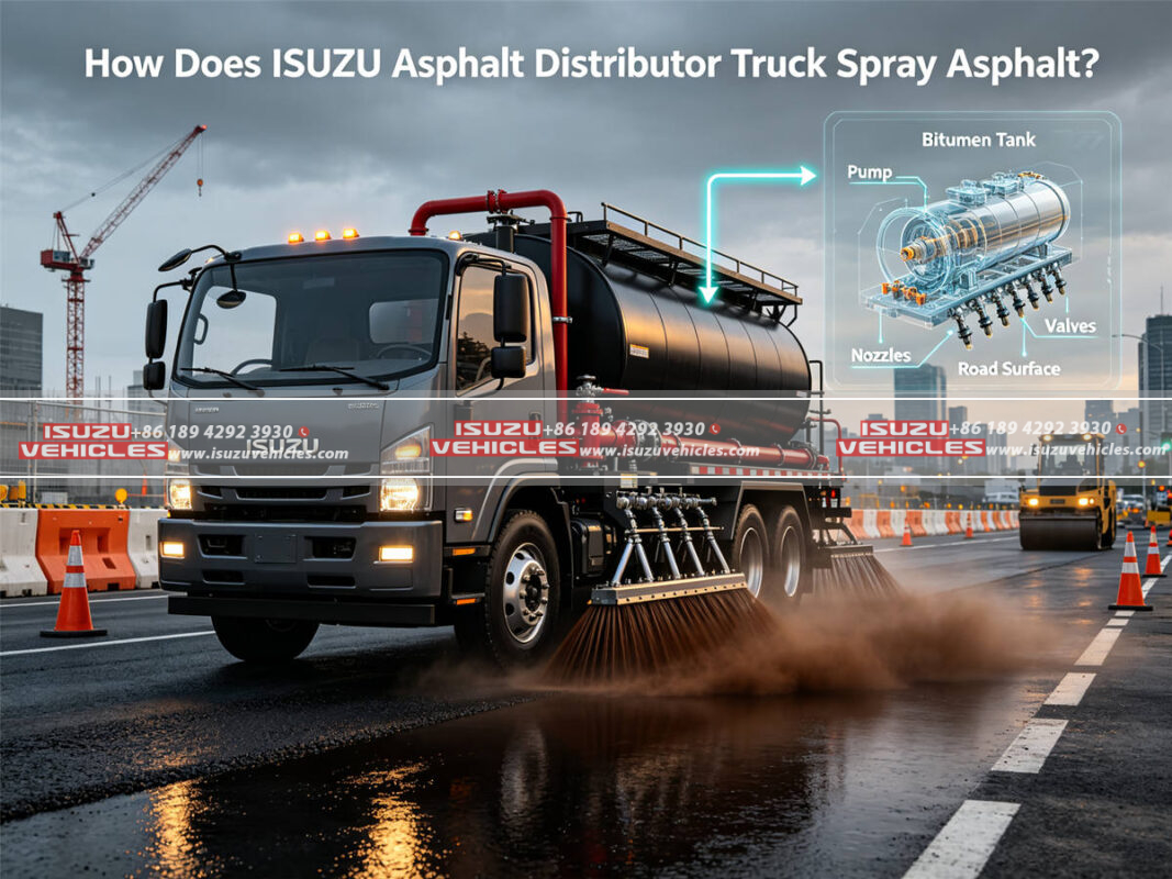 How Does ISUZU Asphalt Distributor Truck Spray Asphalt?