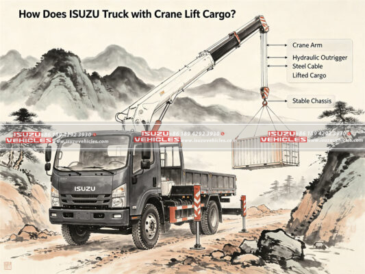 How Does ISUZU Truck with Crane Lift Cargo?