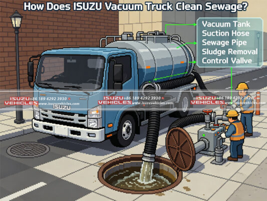 How Does ISUZU Vacuum Truck Clean Sewage?