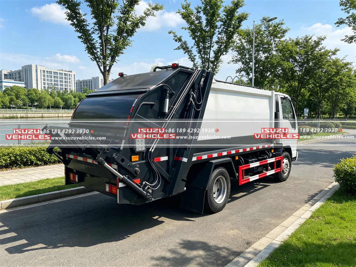 ISUZU 4 CBM Compactor Garbage Truck Rear Side ISUZU 4 CBM Compactor Garbage Truck Rear Side
