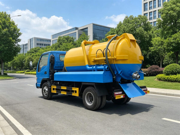 ISUZU 6 CBM Sewage Vacuum Cleaner Truck Rear Side