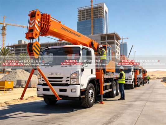 ISUZU Crane Trucks Arrive in Qatar for Construction Support