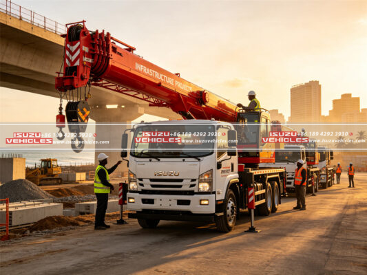 ISUZU Crane Trucks Delivered to Angola for Infrastructure Projects