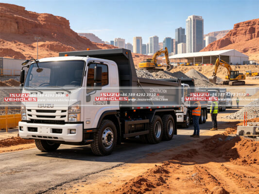 ISUZU Dump Trucks Arrive in Jordan for Construction Operations