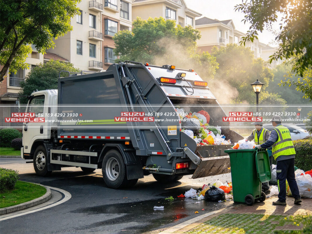How Does an ISUZU Garbage Truck Compaction System Work