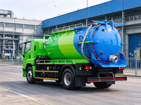 ISUZU 10 CBM Industrial Vacuum Sewer Truck Rear Back