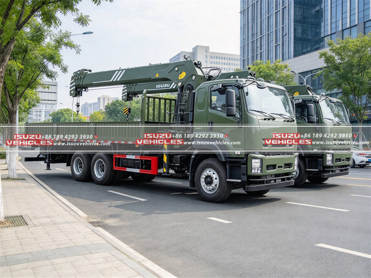 ISUZU 14 Ton Cargo Crane Truck Side ISUZU 14 Ton Cargo Crane Truck Side