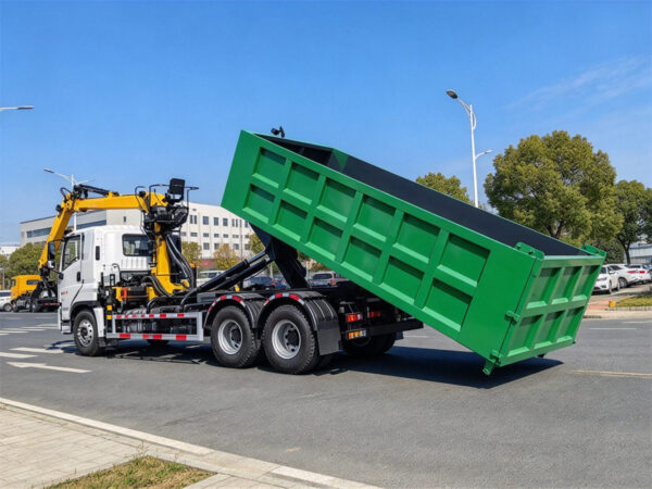 ISUZU 18 Ton Hook Loader Knuckle Crane Truck Working (2)
