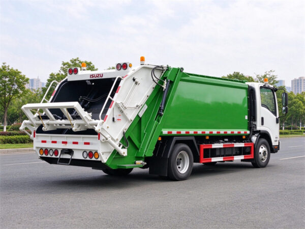 ISUZU 8 CBM Rear Loader Waste Truck Left Back