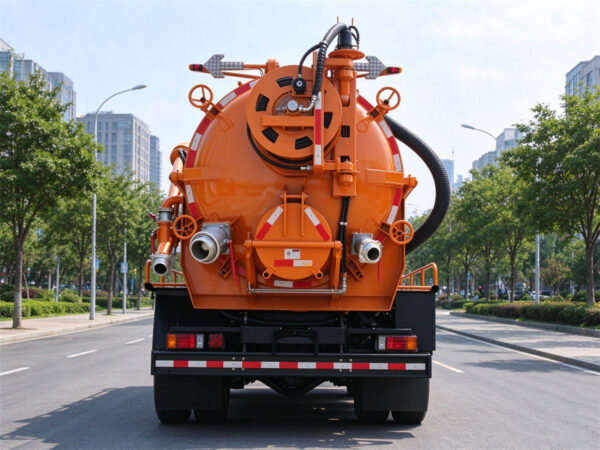 ISUZU 8 CBM Vacuum Sewer Jetting Truck Rear
