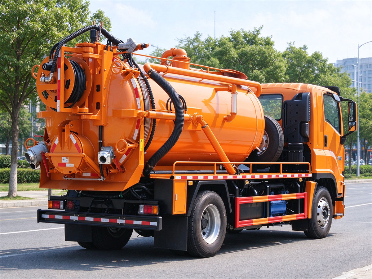 ISUZU 8 CBM Vacuum Sewer Jetting Truck Rear Side ISUZU 8 CBM Vacuum Sewer Jetting Truck Rear Side