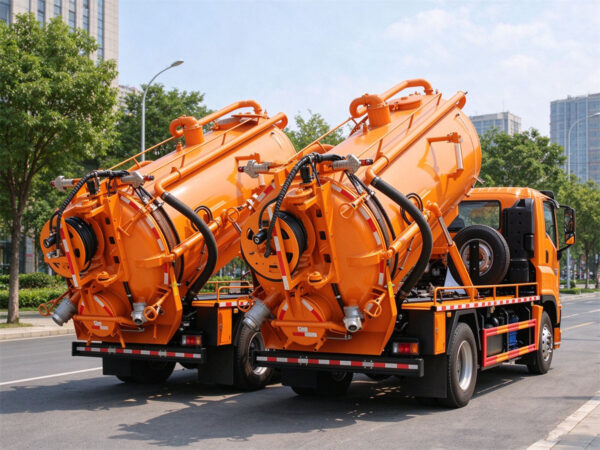 ISUZU 8 CBM Vacuum Sewer Jetting Truck Side View
