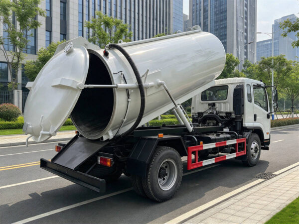 ISUZU 8 CBM Vacuum Sewer Truck Back