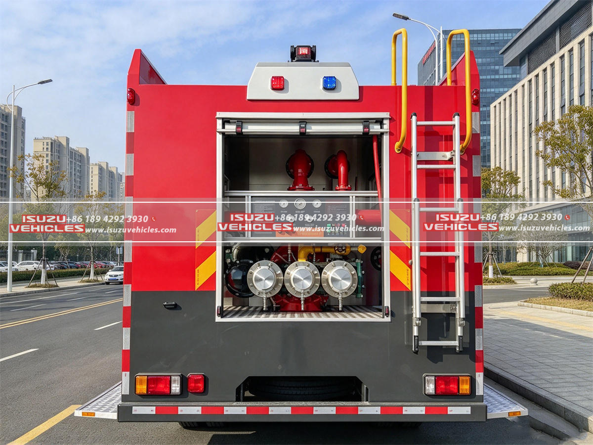 ISUZU 8000L Water Fire Fighting Truck Rear ISUZU 8000L Water Fire Fighting Truck Rear